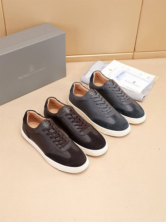 Комбинированные кроссовки Brunello Cucinelli low-top - Brown