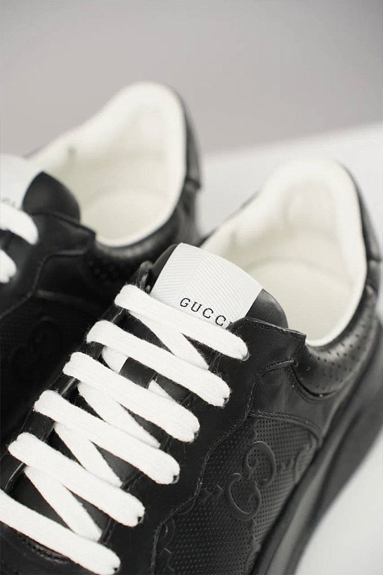 Комбинированные кроссовки Gucci Interlocking G - Black
