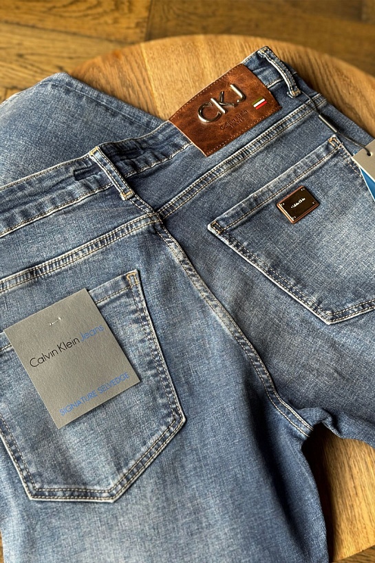 Мужские синие джинсы Calvin Klein logo-plaque