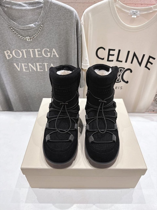Женские ботинки с мехом Brunello Cucinelli premium - Black