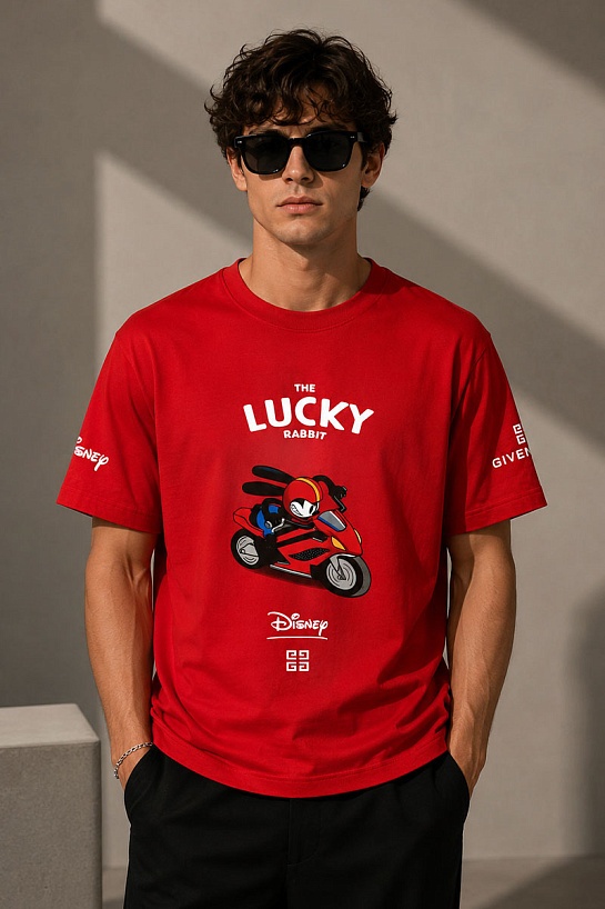 Красная футболка Givenchy x Disney Oswald The Rabbit