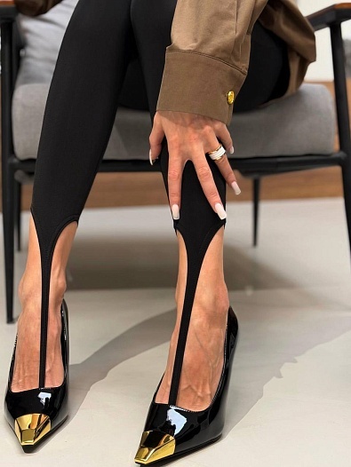 Женские леггинсы со штрипками Schiaparelli premium - Black   