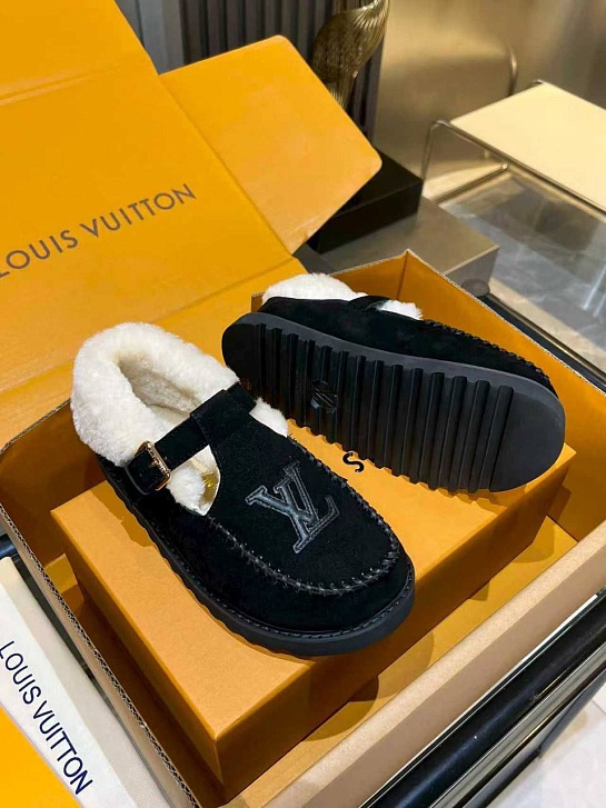 Женские меховые лоферы Louis Vuitton Colorado Comfort Mary Jane premium