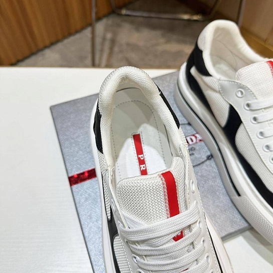 Комбинированные кроссовки Prada logo-stripe - Black / White