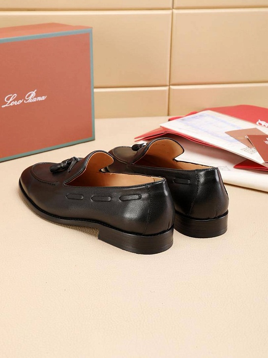 Кожаные лоферы Loro Piana tassel - Black