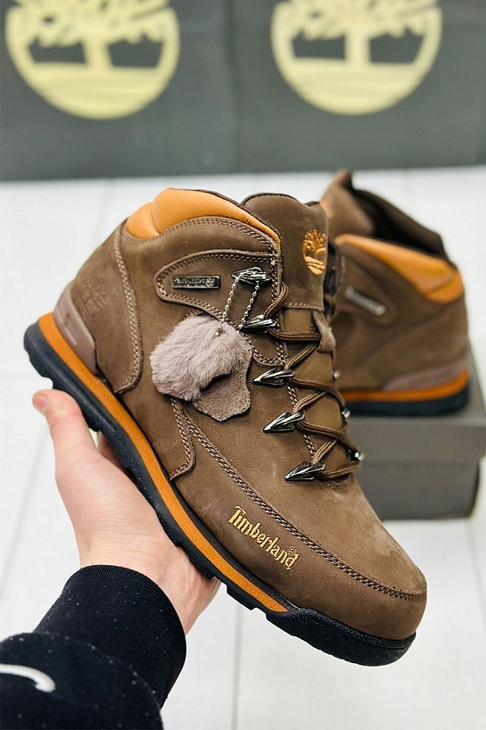 Мужские ботинки с мехом Timberland Euro Rock Hiker - Brown