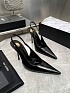 Женские кожаные туфли на каблуке Yves Saint Laurent premium