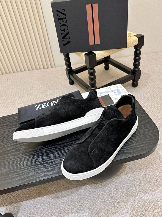 Мужские кроссовки Ermenegildo Zegna Triple Stitch - Black