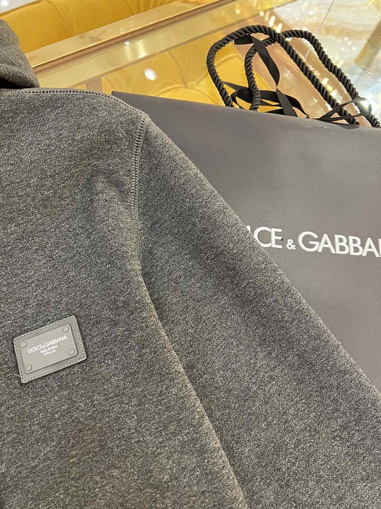 Серая кофта на молнии Dolce & Gabbana premium