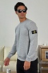 Мужской свитшот Stone Island серого цвета Compass-patch