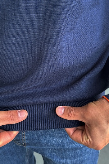 Мужской джемпер Hermes H embroidered - Navy   