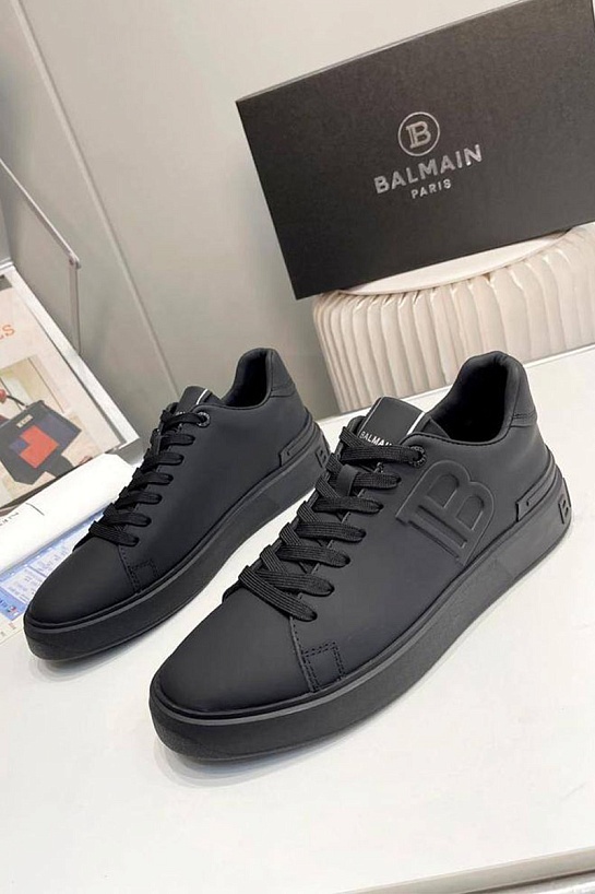 Мужские кожаные кроссовки Balmain B-Court