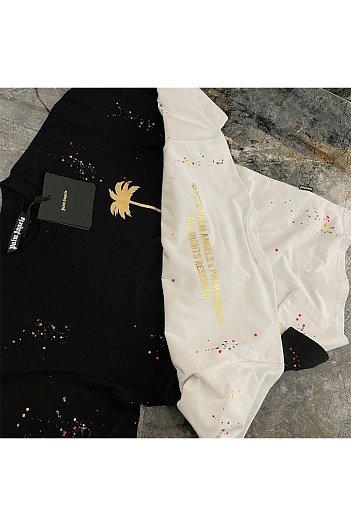Оверсайз футболка Palm Angels paint splatter - White   
