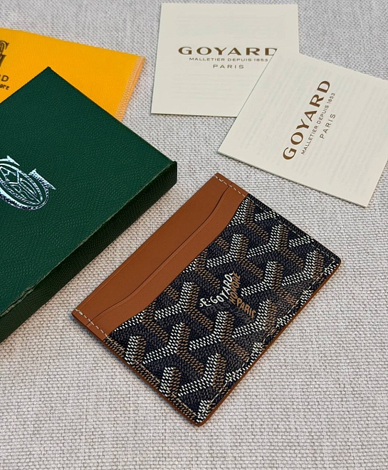 Кожаный кардхолдер Goyard Saint Sulpice premium 10.5x7 см