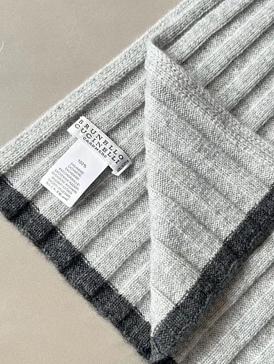 Кашемировый шарф Brunello Cucinelli Premium - Grey   