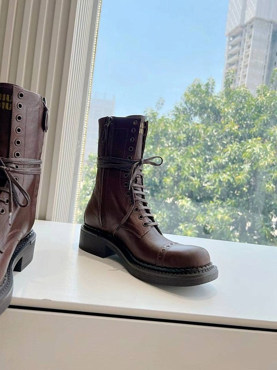 Женские ботинки MIU MIU Premium - Brown