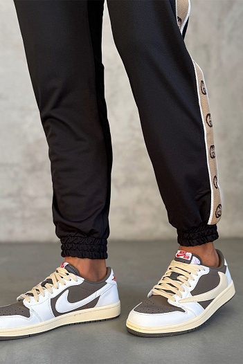 Мужские штаны Gucci Technical taped logo - Black   