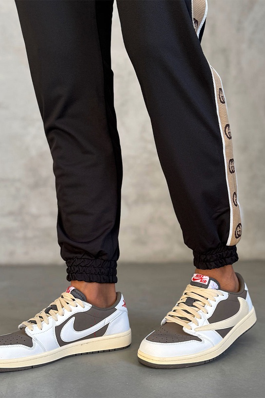 Мужские штаны Gucci Technical taped logo - Black