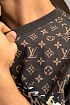 Коричневая оверсайз футболка Louis Vuitton Monogram All-over Tiger