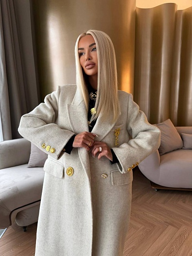 Женское шерстяное пальто Schiaparelli Premium - Beige   