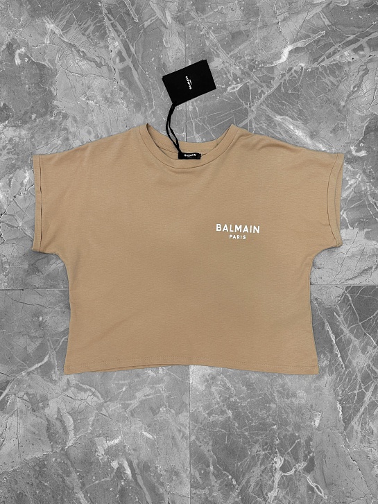 Женская футболка Balmain Paris - Beige