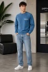 Синий свитшот Fear Of God Essentials Flocked Logo