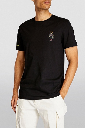 Мужская чёрная футболка Polo Ralph Lauren "Bear"   