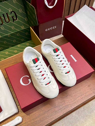Женские кожаные кроссовки Gucci GG Shift premium   