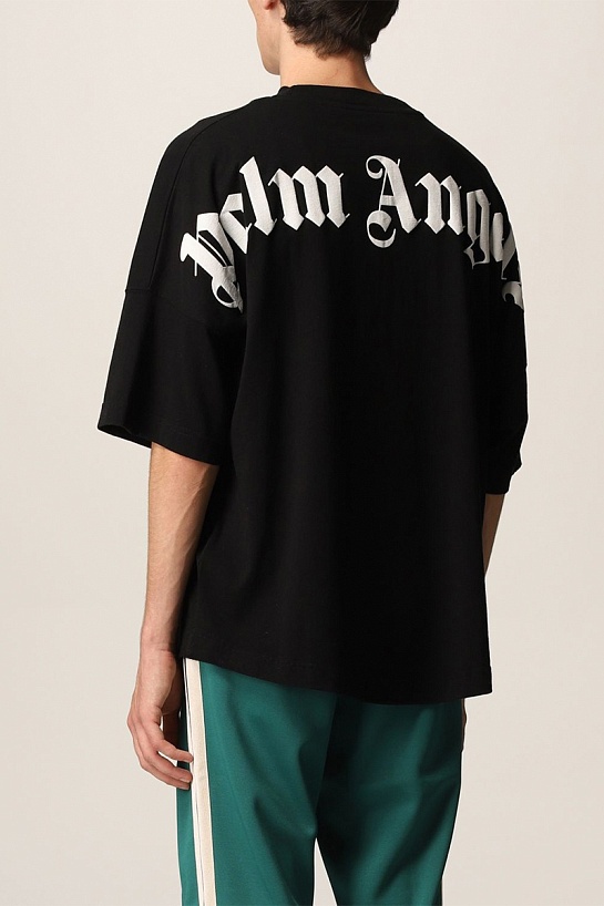 Чёрная оверсайз футболка Palm Angels