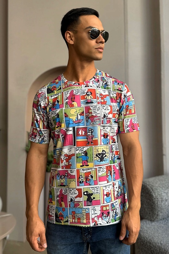 Мужская футболка Moschino comic strip graphic-print