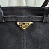 Замшевая чёрная сумка Prada 38x23 см