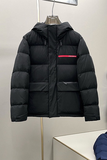 Мужской пуховик Prada Linea Rossa - Black   