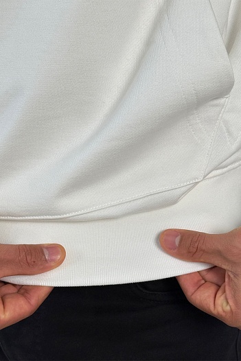 Мужское худи белого цвета Stone Island Compass-patch   