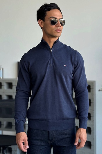 Кофта тёмно-синего цвета Tommy Hilfiger quarter-zip   