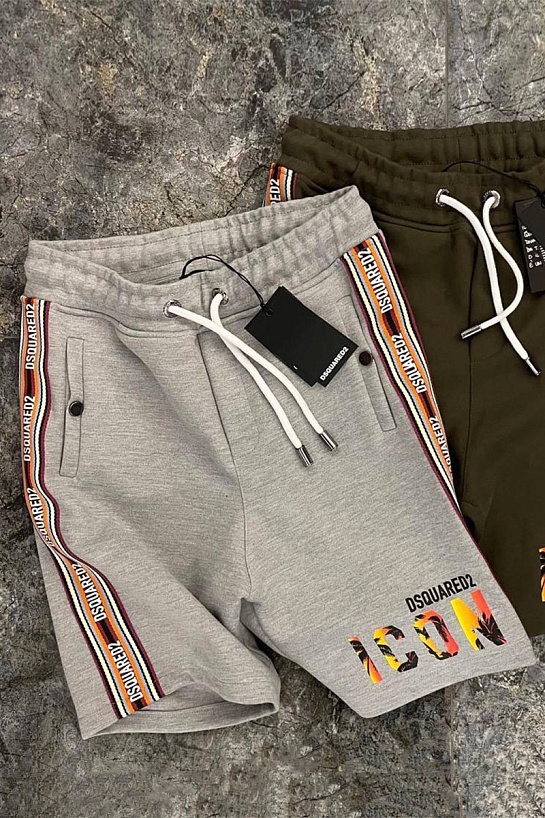 Мужские серые шорты Dsquared2 Icon tropical