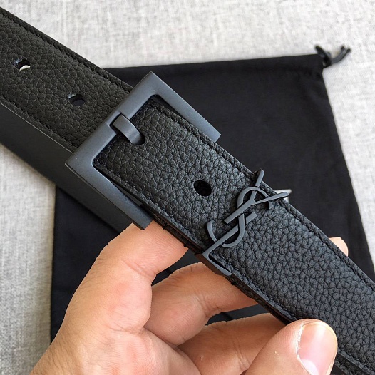 Кожаный ремень Yves Saint Laurent Cassandre (ширина 2 / 3 см)   