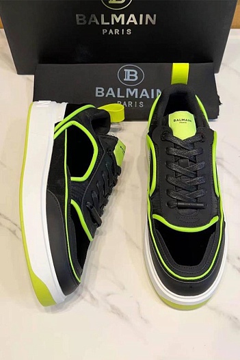 Комбинированные кроссовки Balmain чёрного цвета   