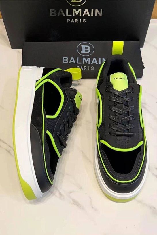 Комбинированные кроссовки Balmain чёрного цвета