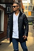 Мужское утеплённое пальто Philipp Plein чёрного цвета