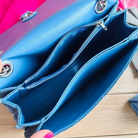 Кожаная сумка Balenciaga Hourglass Denim S 26x15 см