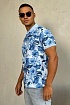 Мужское поло Etro "Floral" - Blue