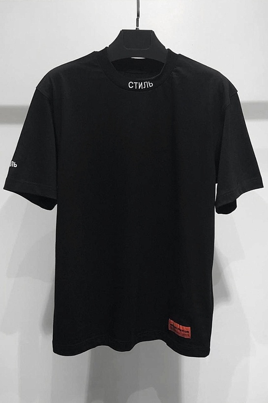 Чёрная оверсайз футболка Heron Preston "Стиль"