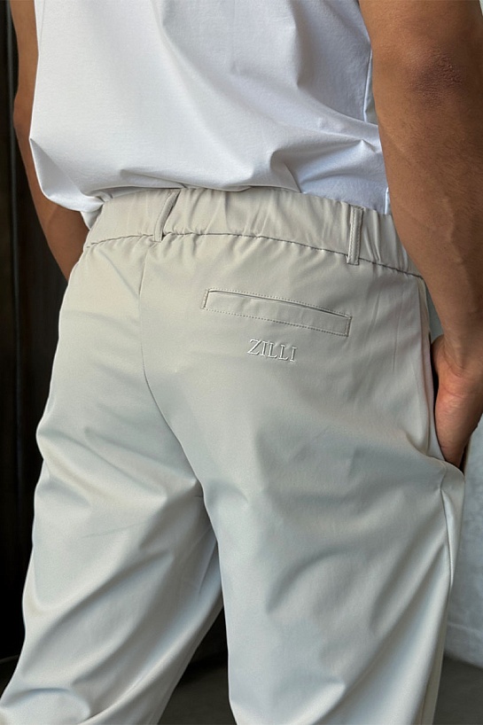 Мужские светло-бежевые брюки Zilli slim fit