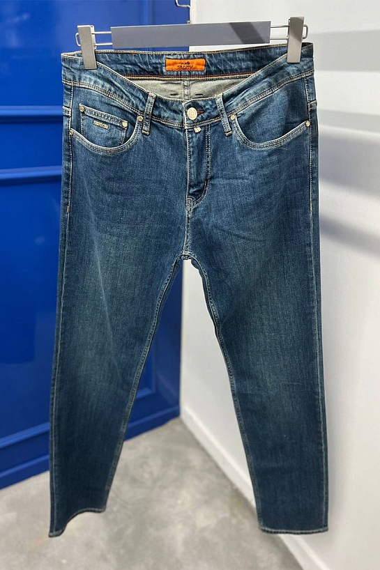 Мужские джинсы синего цвета Hermes regular fit
