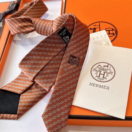 Галстук Hermes Jetez l'Ancre premium - Orange   