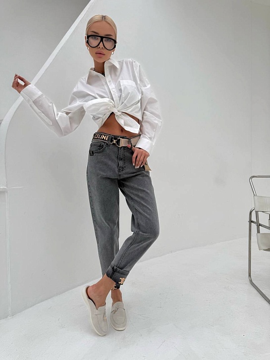 Женские синие джинсы Celine Slouchy