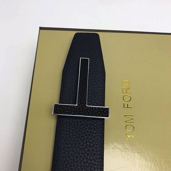 Двусторонний кожаный ремень Tom Ford T-Buckle (ширина 3.8 см, длина 95 / 100 см) 