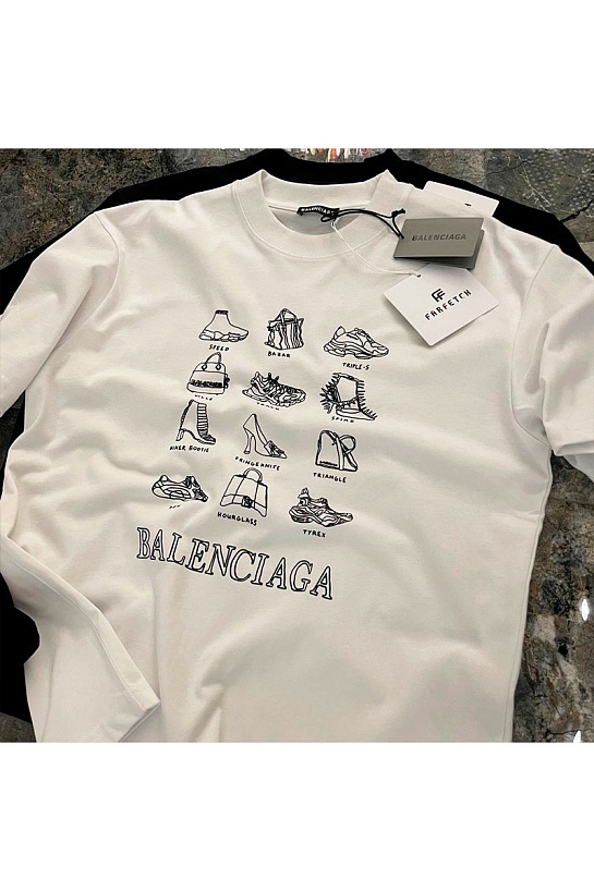 Белая оверсайз футболка Balenciaga graphic-print