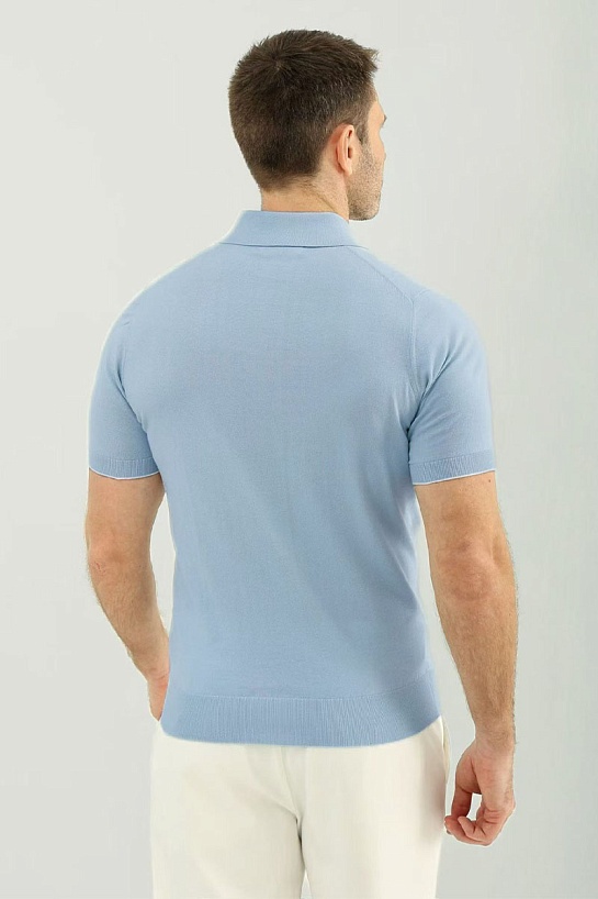 Мужское голубое поло Brunello Cucinelli premium