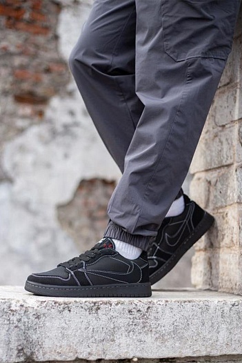 Кроссовки Nike Air Jordan 1 x Travis Scott "Black Phantom" Premium   